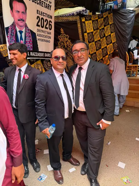 With colleagues at the DBA Hyderabad elections 2026