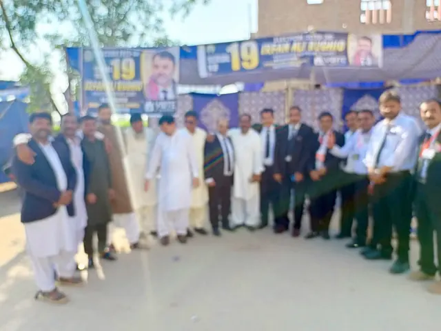 Advocates gathered at the Sindh Bar Council elections in Badin